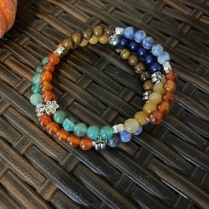 Hand crafted colorful memory wire bracelet